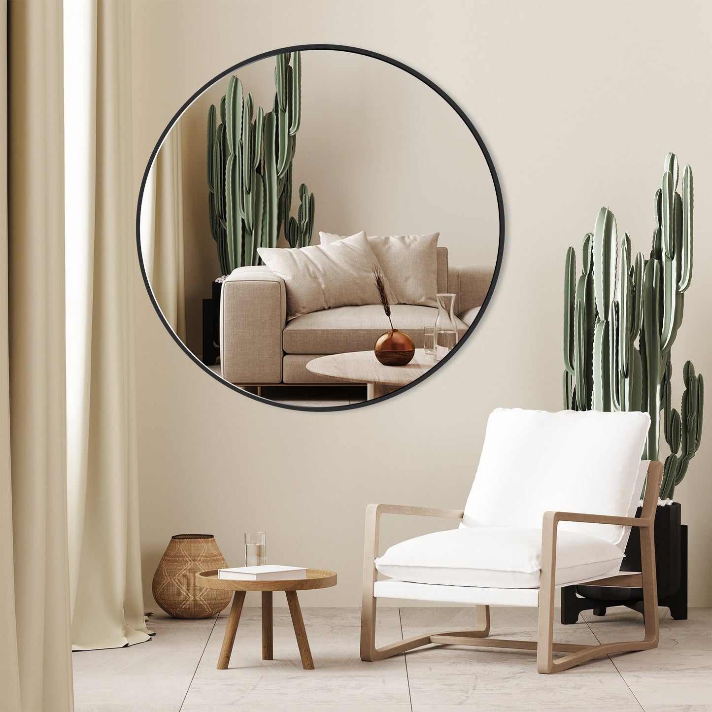 Modern Bathroom Wall Mounted Round Vanity Mirror