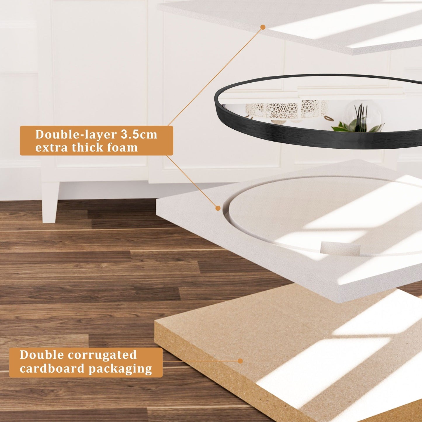 Modern Bathroom Wall Mounted Round Vanity Mirror