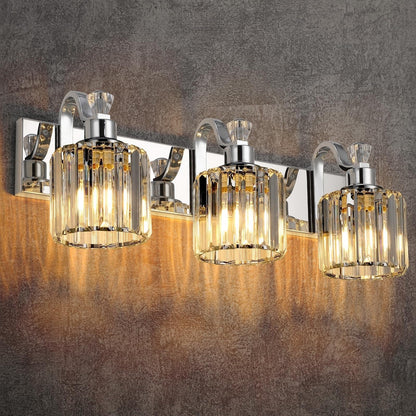 Modern Crystal Bathroom Vanity Lights Dimmable Wall Sconces
