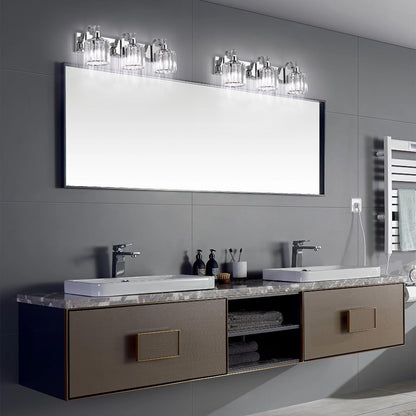 Modern Crystal Bathroom Vanity Lights Dimmable Wall Sconces