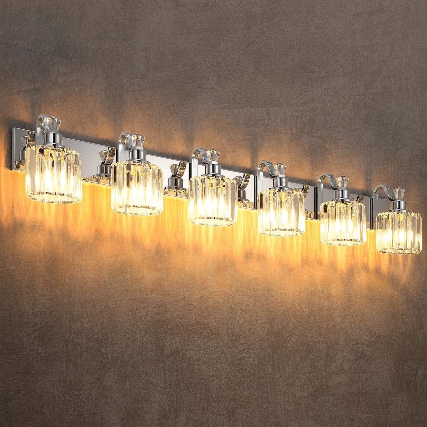 Modern Crystal Bathroom Vanity Lights Dimmable Wall Sconces