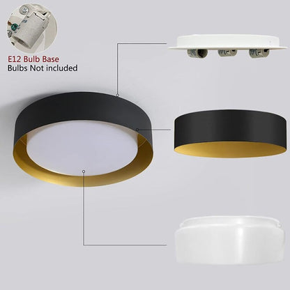 Modern Minimalist 2/3/5-Lights Metal Shaded Drum Flush Mount Ceiling Light