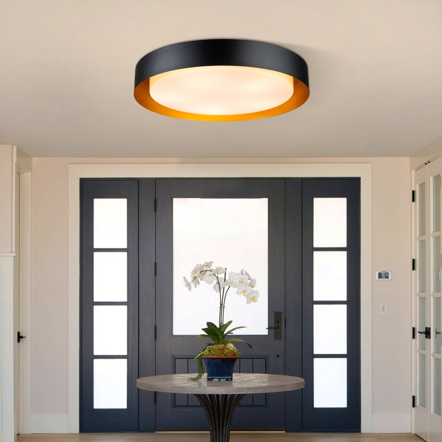 Modern Minimalist 2/3/5-Lights Metal Shaded Drum Flush Mount Ceiling Light