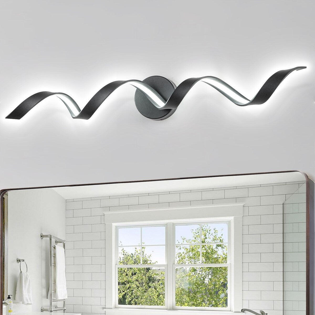 Modern Spiral Design LED Bathroom Vanity Light Dimmable Wall Light