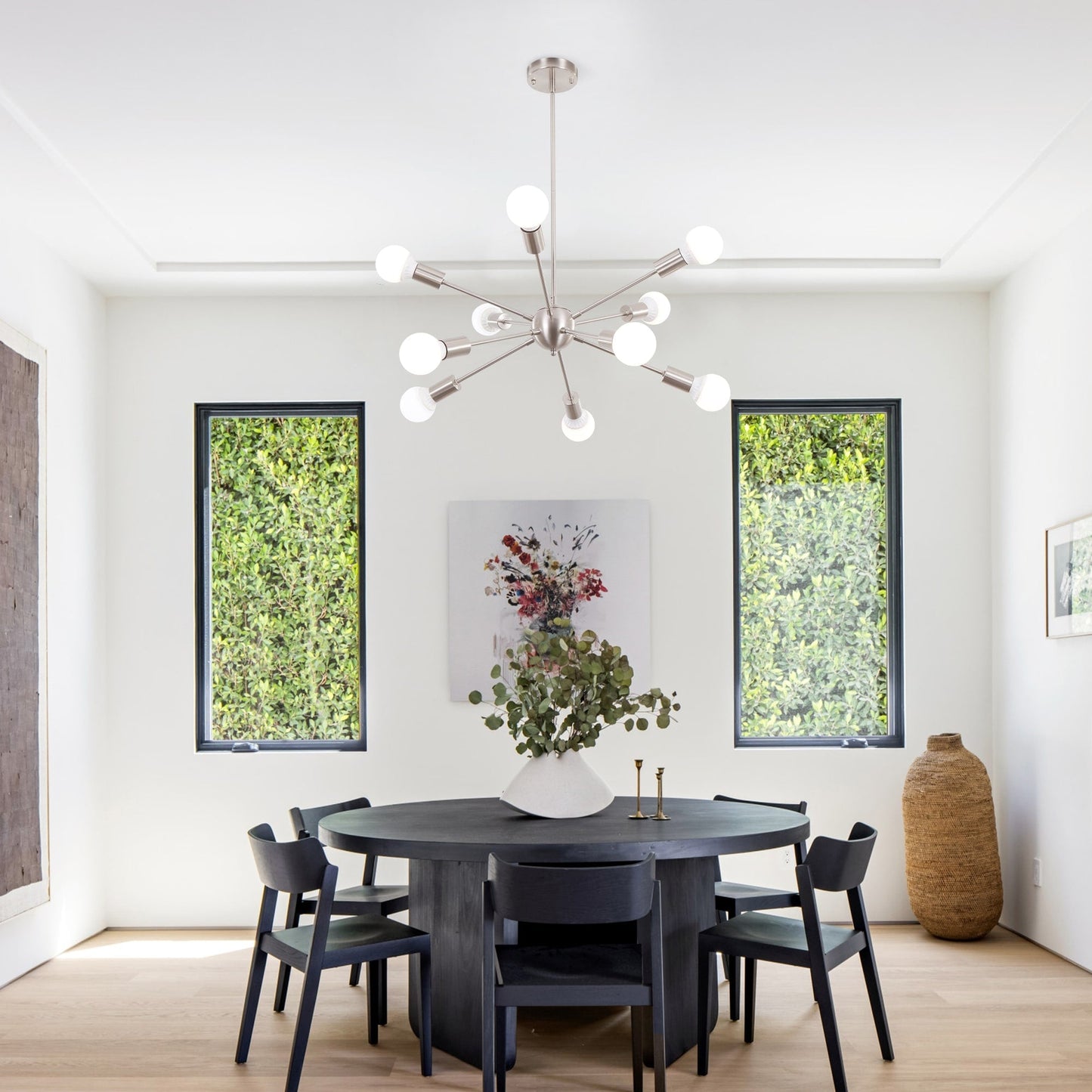 Modern Sputnik Chandelier 10-Light Adjustable Ceiling Light Fixture for Kitchen Dining Room Living Room Bedroom - N/A