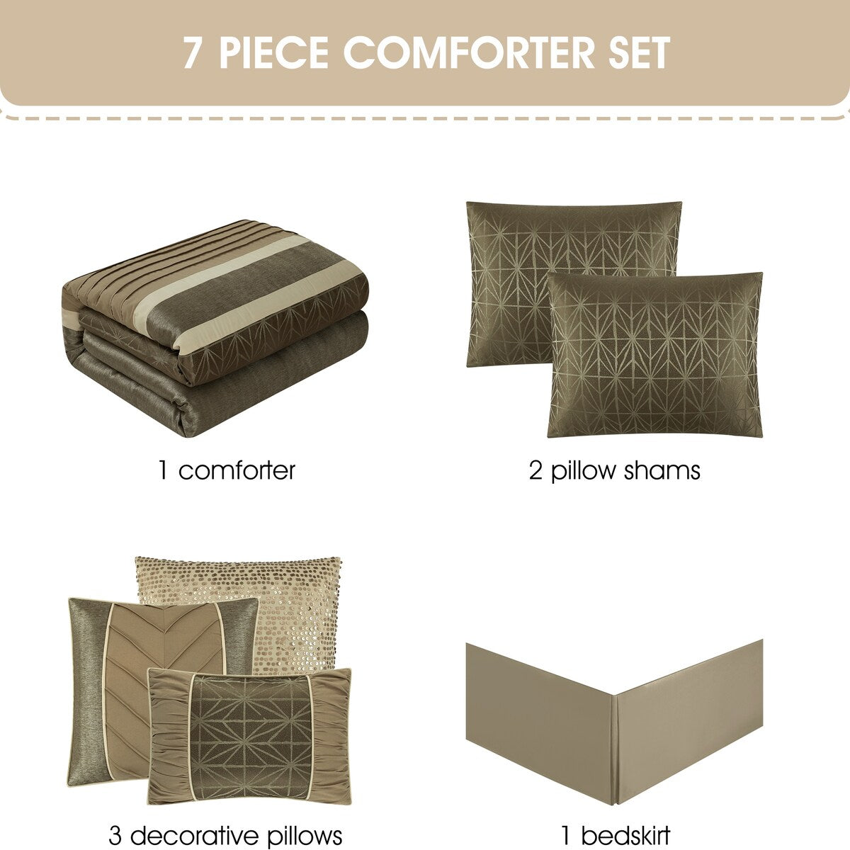 Nanshing Bryan 7 Piece Geometric Comforter Set