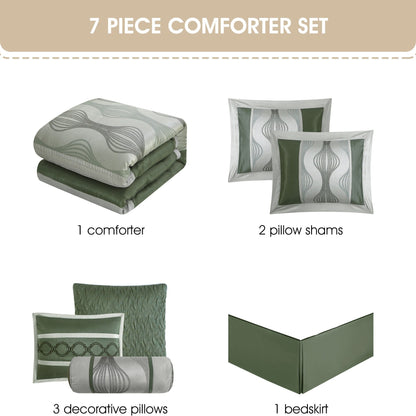 Nanshing Daniella 7-Piece Modern Geometric Comforter Set