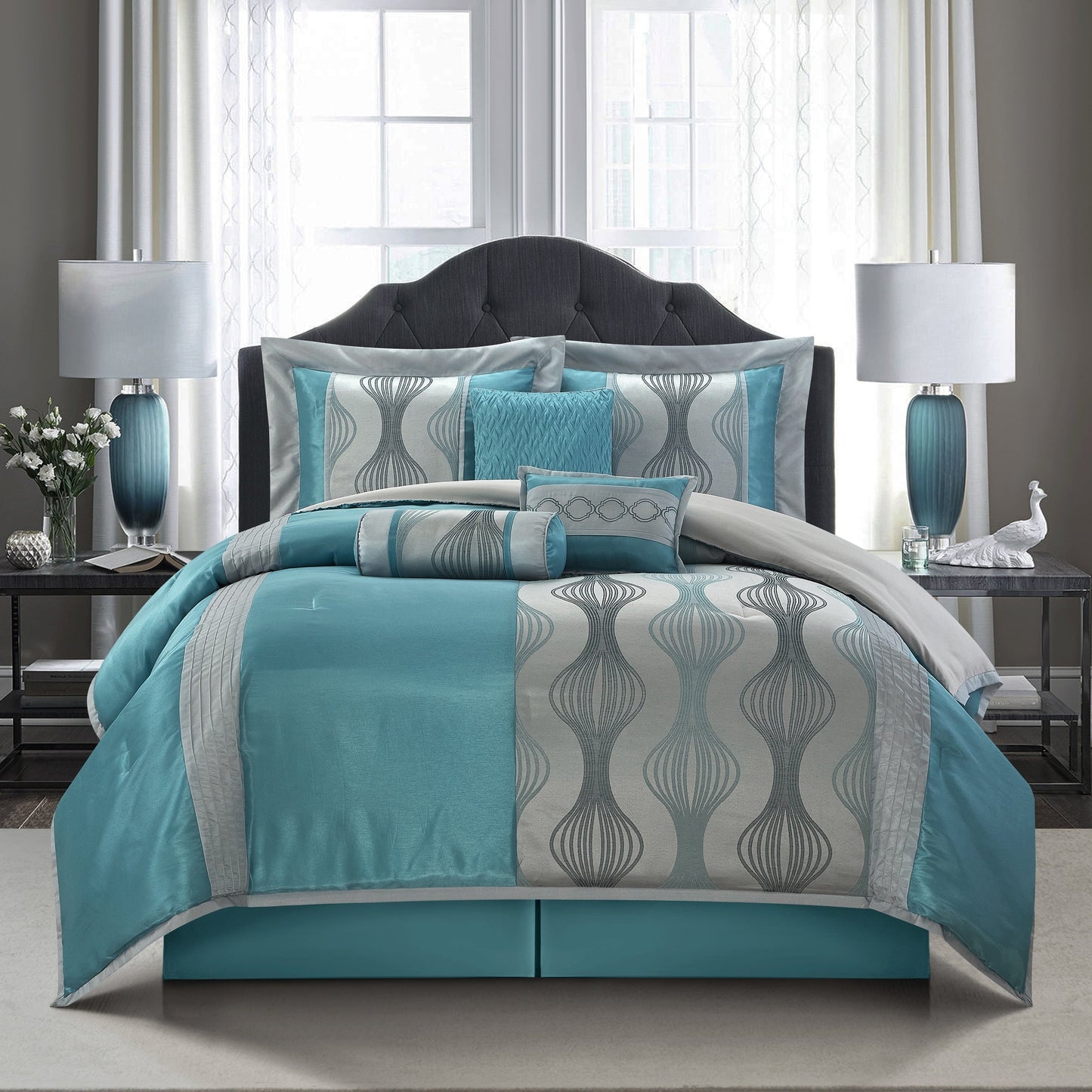 Nanshing Daniella 7-Piece Modern Geometric Comforter Set