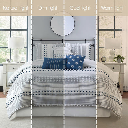 Nanshing Jessy Modern Striped 7 Piece Comforter Set