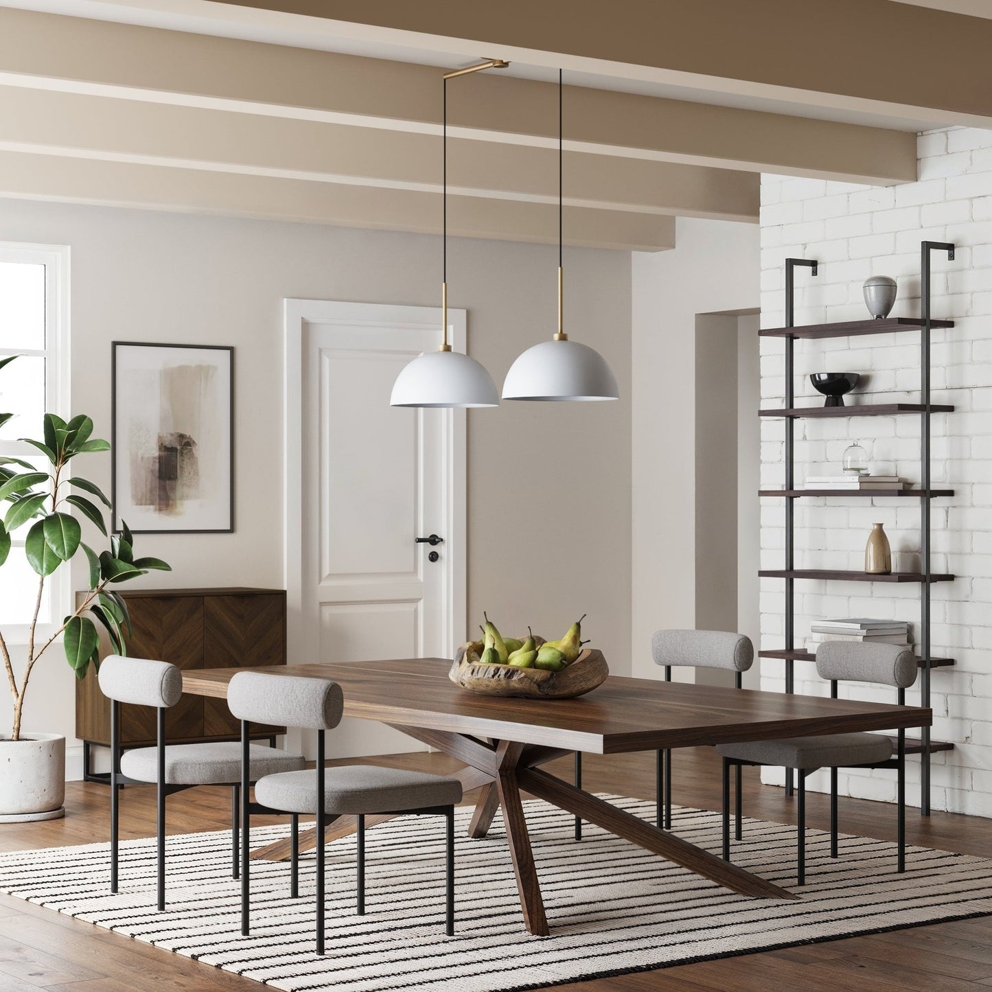 Nathan James Percy Modern 2-Light Pendant Island Light Fixture, Hanging Lights with Metal Shade and Adjustable Cord