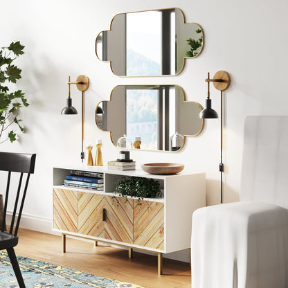 Nathan James Tamlin Wall Mounted Armed Sconce 1-Light Fixture with Plugin and On/Off Switch