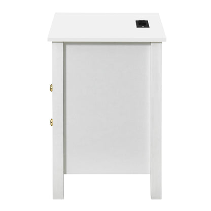 Ensemble de 2 tables de chevet avec station de charge Table d'appoint avec 2 tiroirs avec ports et prises USB Table de chevet