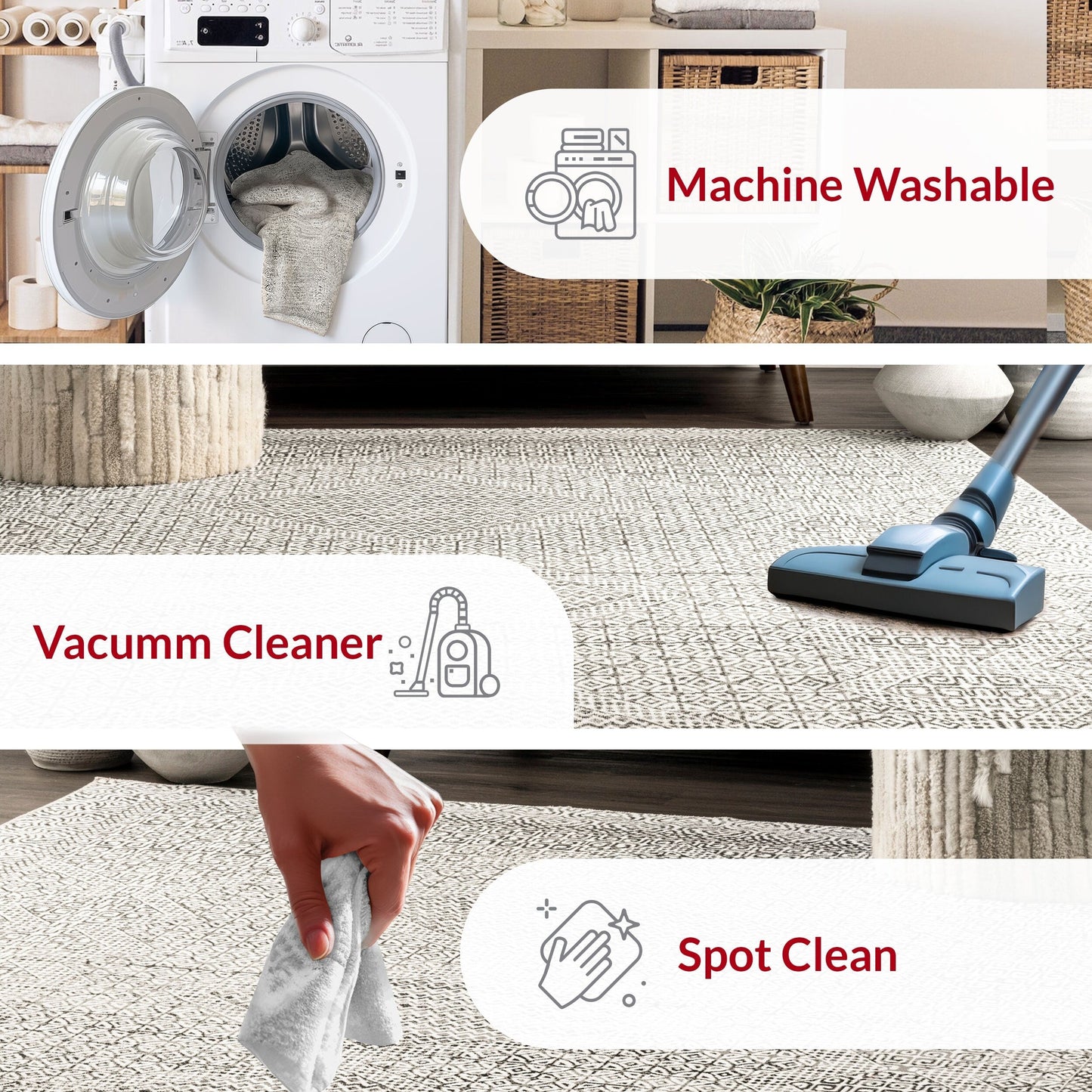 Nuloom Hart SpinClean Abstract Tribal Machine Washable Area Rug