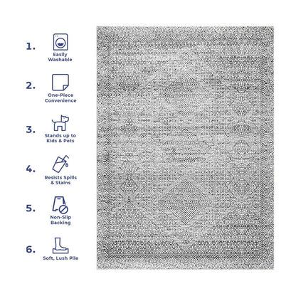 Nuloom Hart SpinClean Abstract Tribal Machine Washable Area Rug