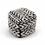 Pouf en coton sauge