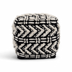 Pouf en coton sauge