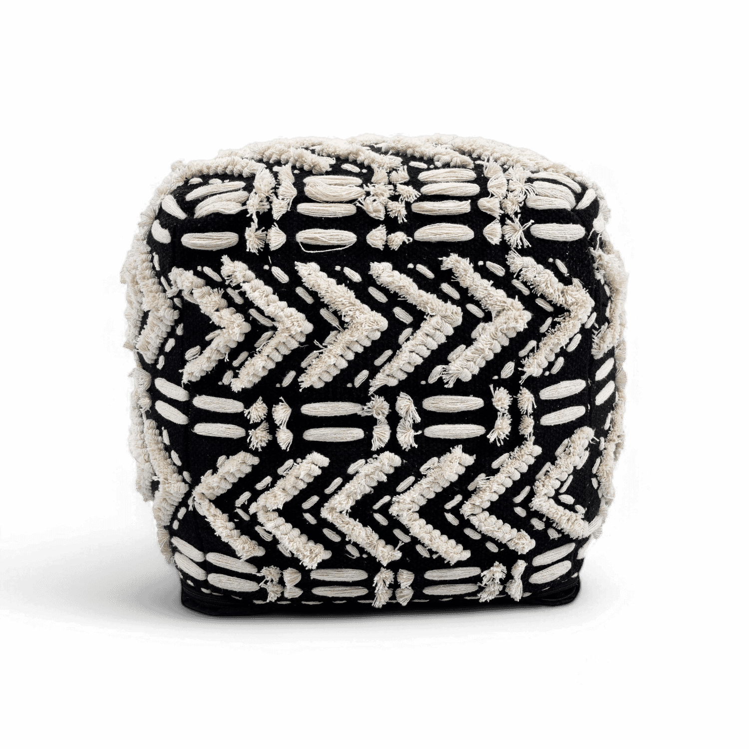 Pouf en coton sauge