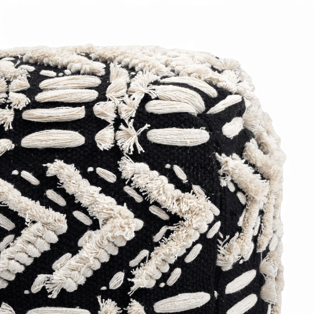 Pouf en coton sauge