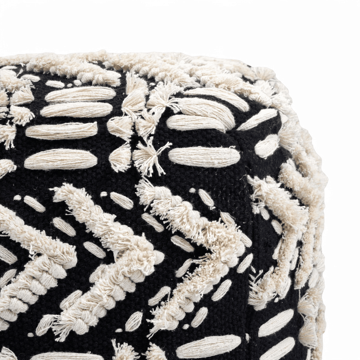 Pouf en coton sauge