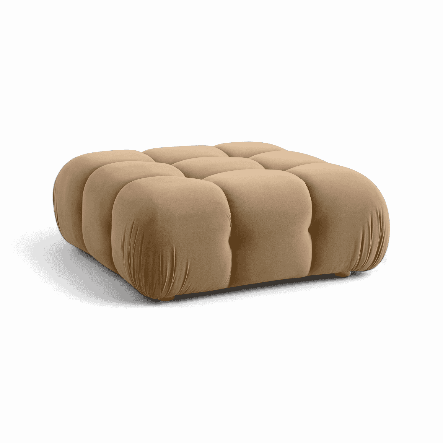 Pouf modulaire en velours camel Solace