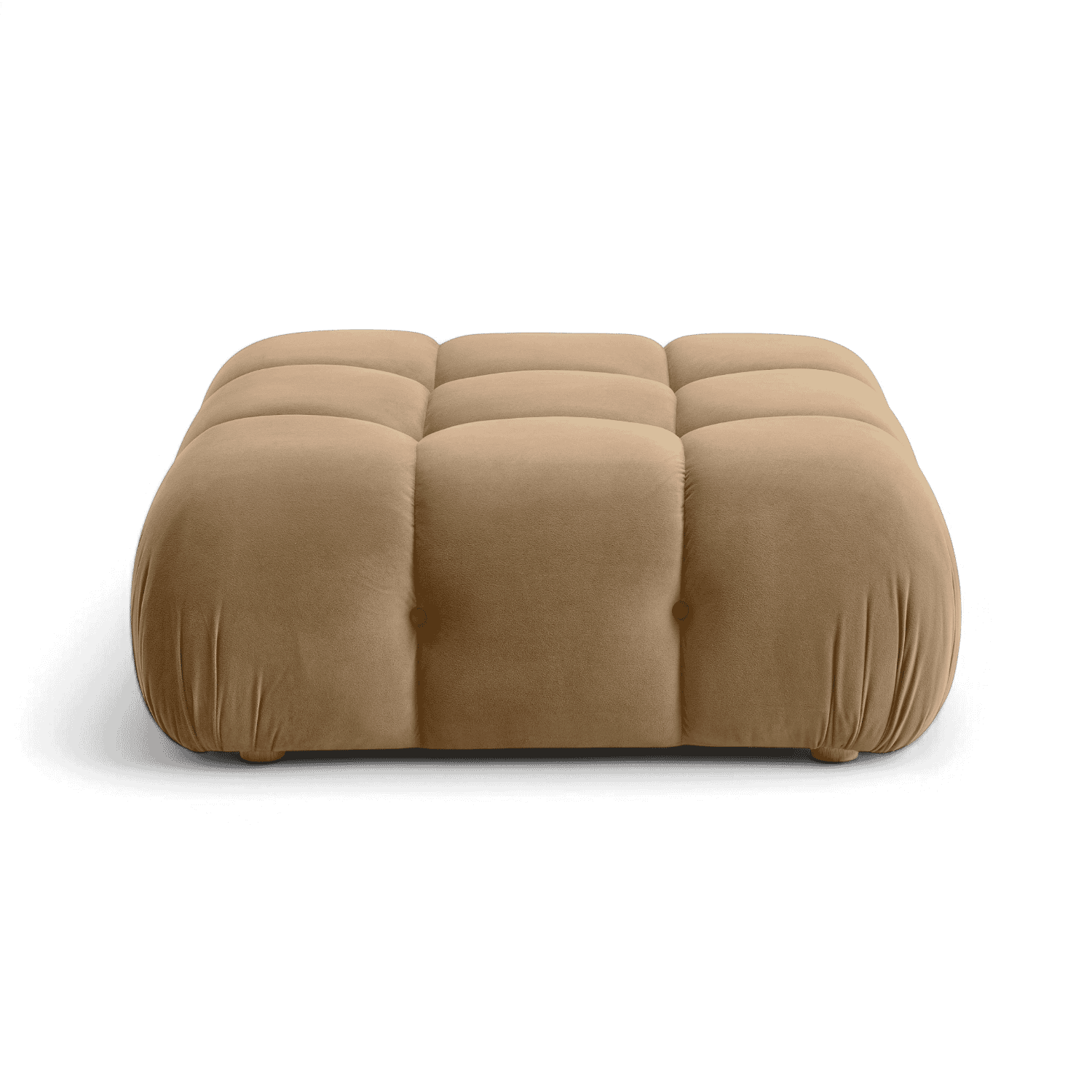 Pouf modulaire en velours camel Solace