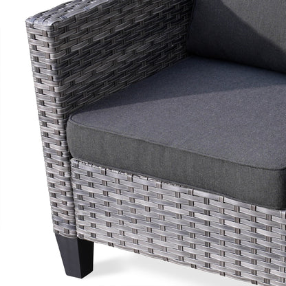 Ensemble de 5 sièges de jardin à dossier haut en osier OVIOS