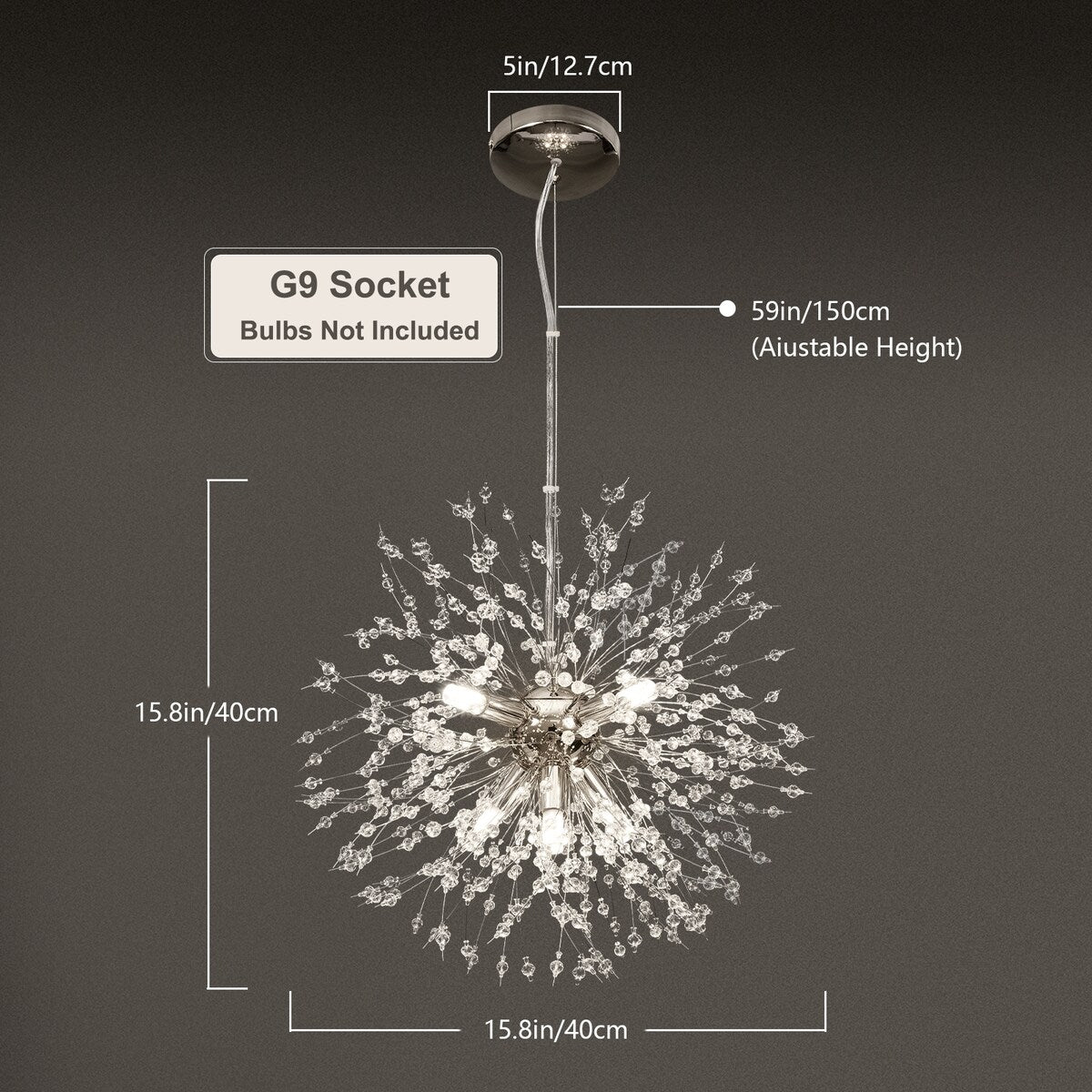 OYIPRO Modern Firework Sputnik Chandelier Crystal Pendant Lighting