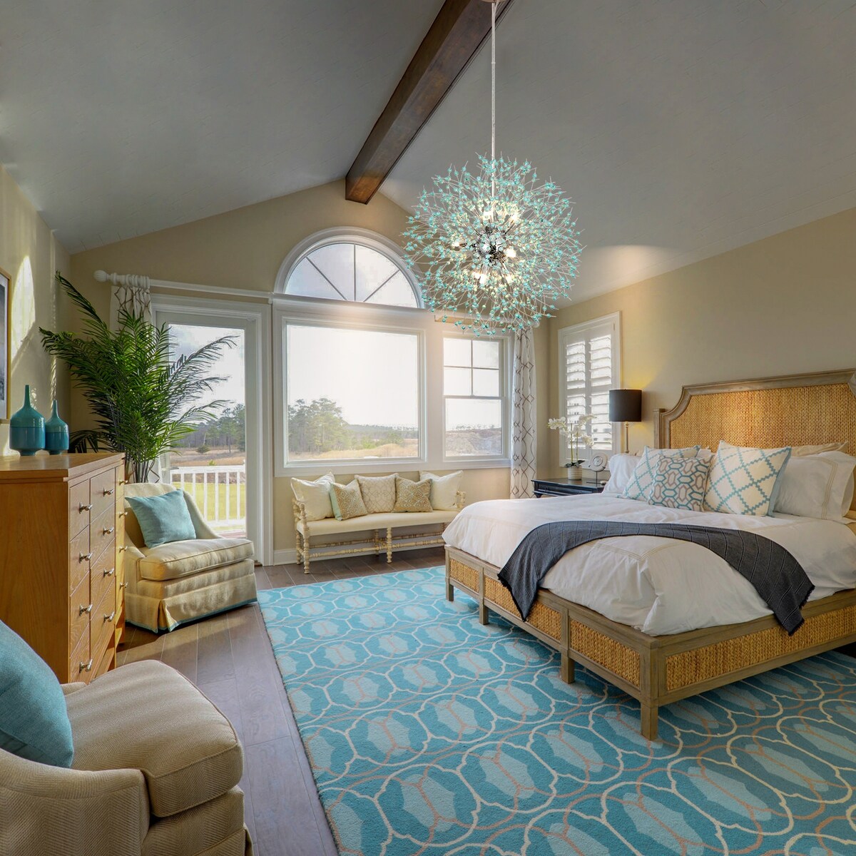 OYIPRO Modern Firework Sputnik Chandelier Crystal Pendant Lighting