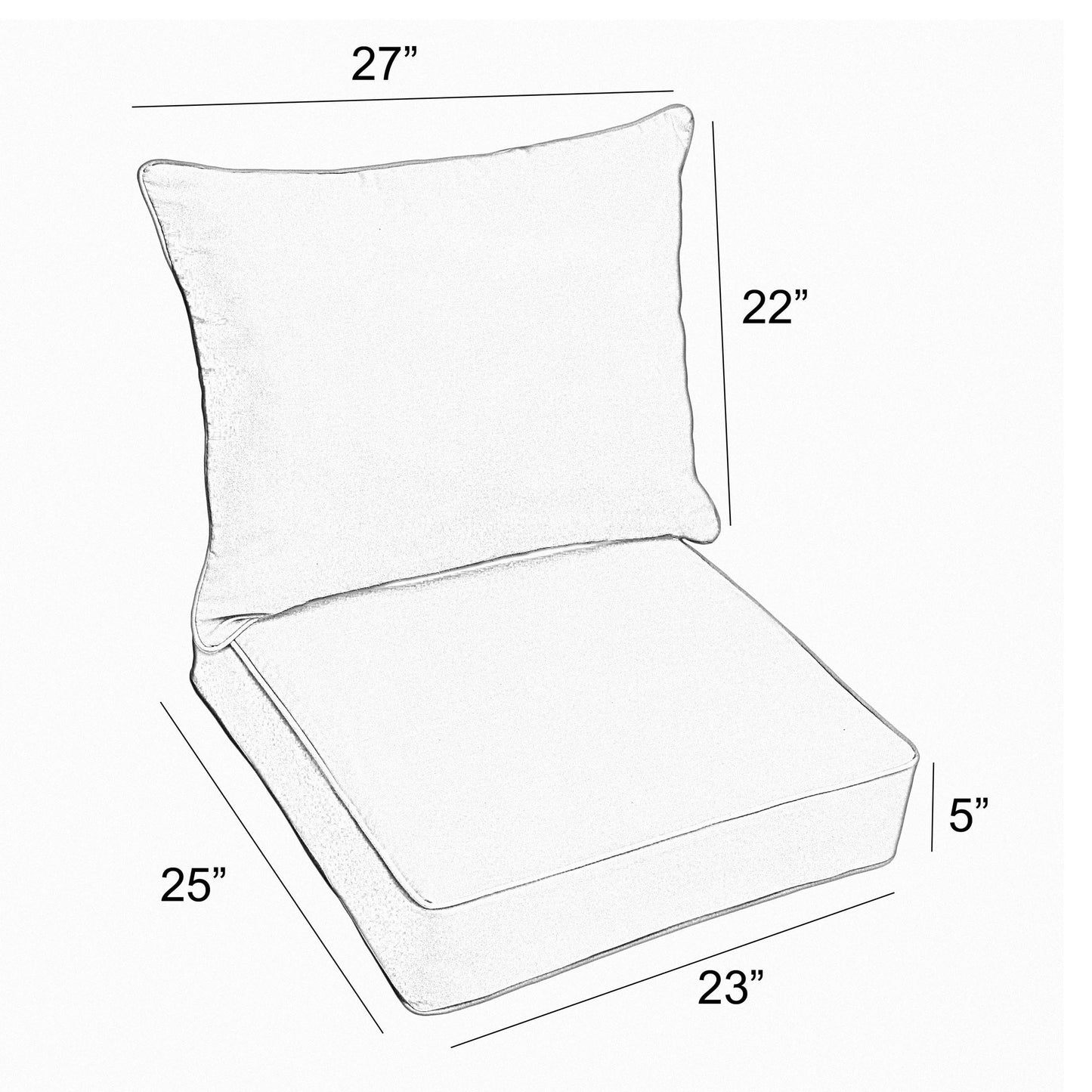 Oakley Sunbrella Solid Indoor/ Outdoor Corded Pillow and Chair Cushion Set