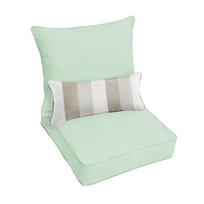 Oakley Sunbrella Solid Indoor/ Outdoor Corded Pillow and Chair Cushion Set