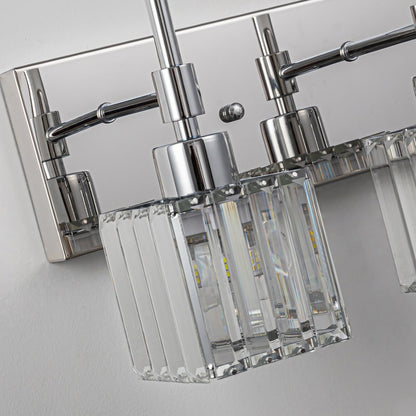 Luminaires de salle de bain en cristal à intensité variable Ora Modern sur miroir Glam Vanity Lights