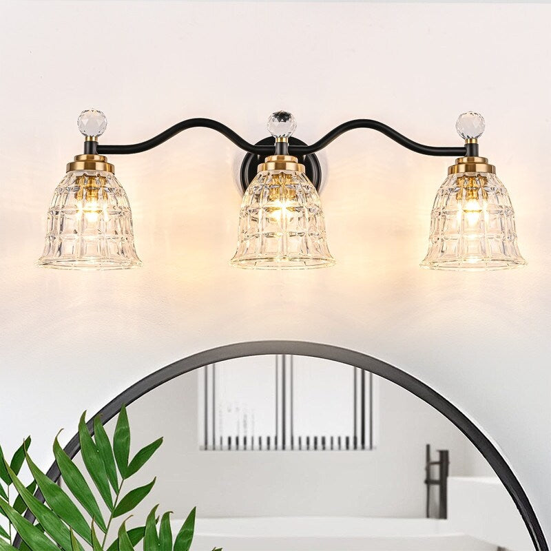 Ora Modern Dimmable Black Gold Bathroom Vanity Lights