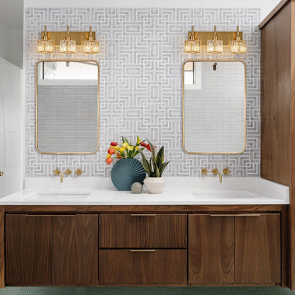 Luminaires de salle de bain en cristal à intensité variable Ora Modern sur miroir Glam Vanity Lights