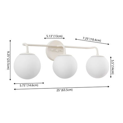 Globe Metal/Frosted Glass Modern LED Vanity, by JONATHAN Y