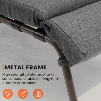 Chaise longue d'extérieur réglable avec coussin pour la plage et la piscine