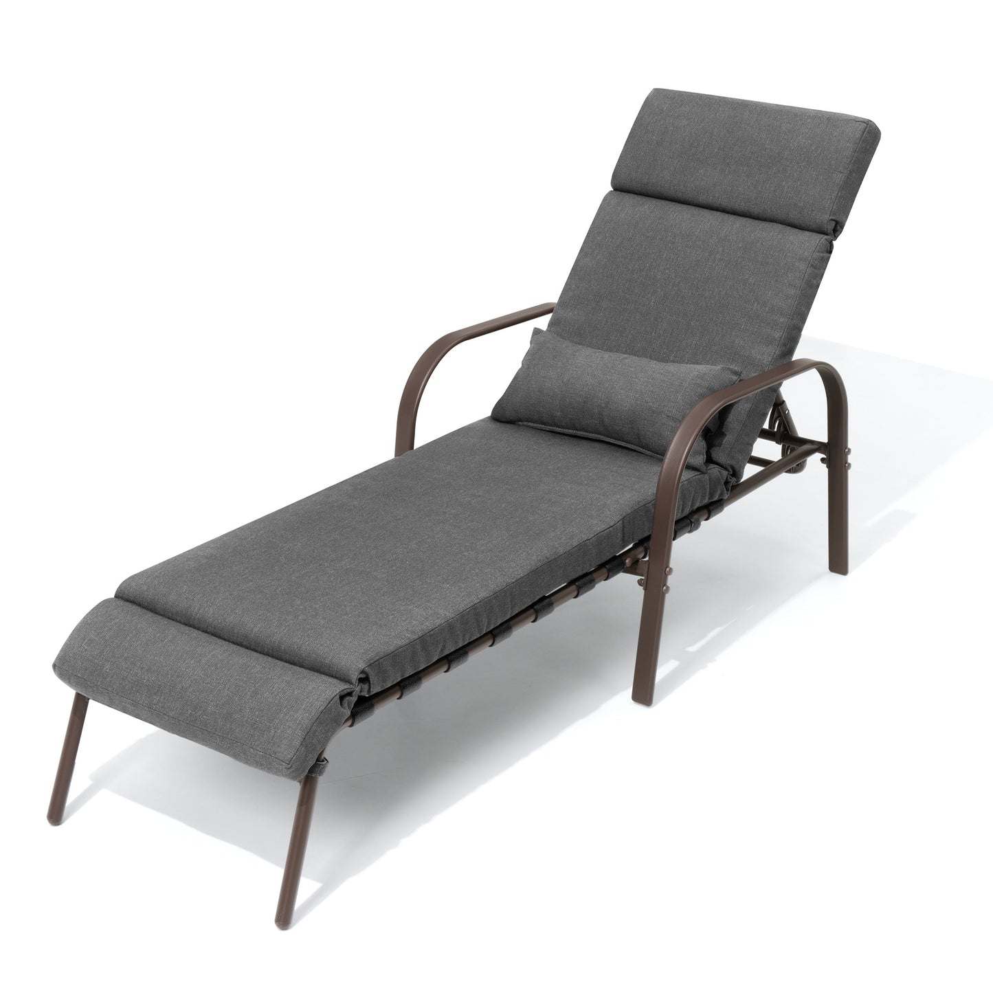 Chaise longue d'extérieur réglable avec coussin pour la plage et la piscine