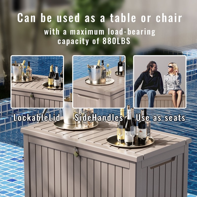 Outdoor Patio Storage Resin Lockable Deck Box