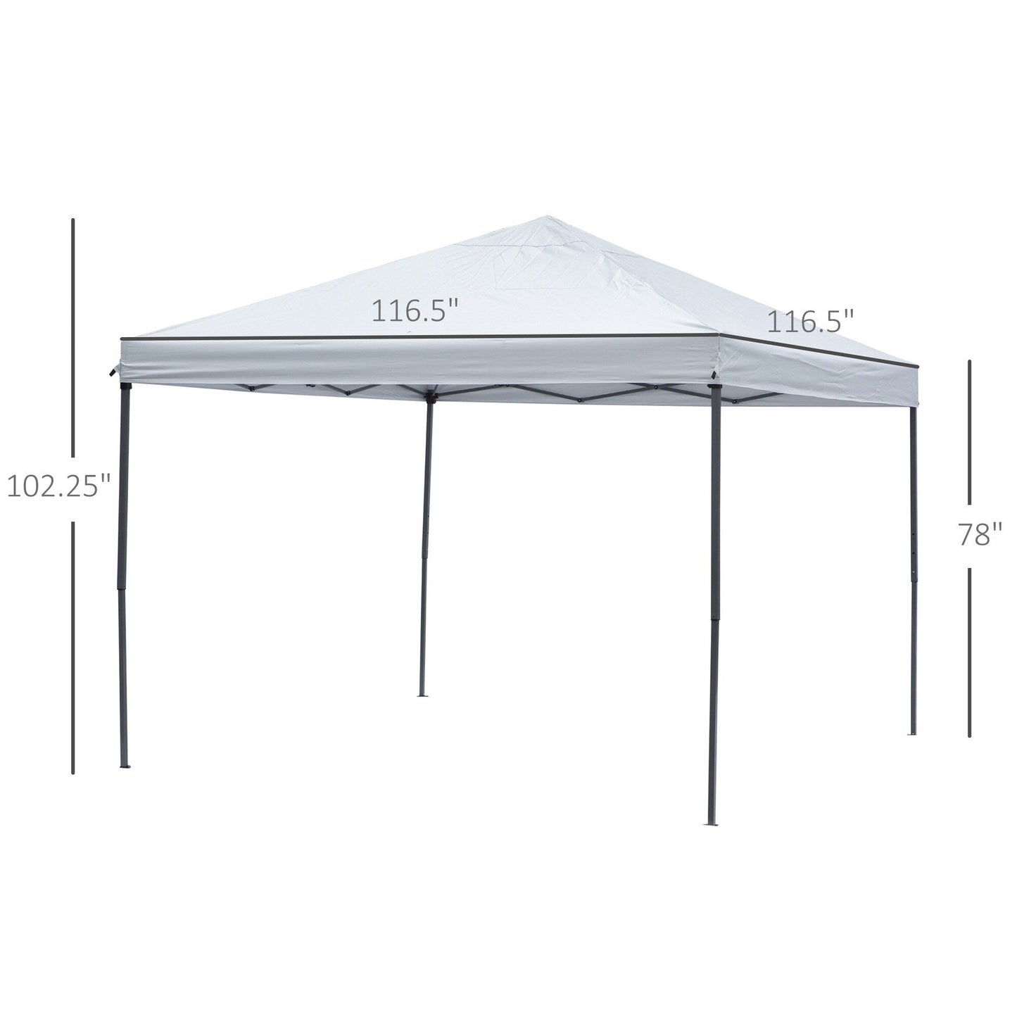 Auvent pop-up robuste Outsunny 10' x 10' avec filet latéral amovible en maille, conception facile à installer, événement de fête en plein air