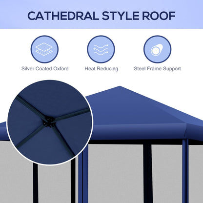 Auvent pop-up robuste Outsunny 10' x 10' avec filet latéral amovible en maille, conception facile à installer, événement de fête en plein air