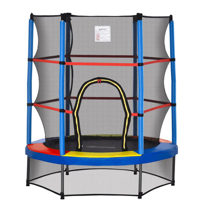 Outsunny 5' Diameter Kids Trampoline with Net for Indoors & Outdoors, Ages 3 to 6