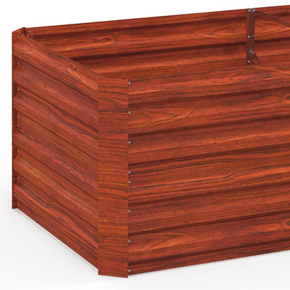 Outsunny Raised Garden Bed, 71 x 36 x 23 Galvanized Steel Planters for Outdoor Plants with Reinforced Rods
