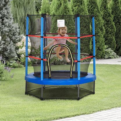 Outsunny 5' Diameter Kids Trampoline with Net for Indoors & Outdoors, Ages 3 to 6