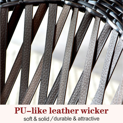 Ensemble bistrot OVIOS 3 pièces avec chaises à bascule et table basse en verre