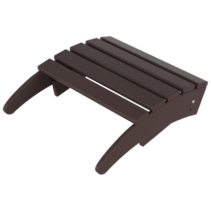 Chaise Adirondack pliable Polytrends Laguna en PEHD pour terrasse extérieure toutes saisons avec pouf (ensemble 2 pièces)