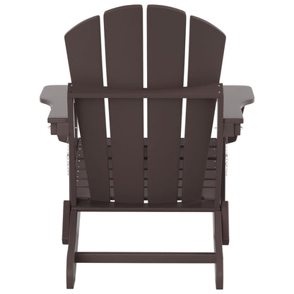Chaise Adirondack pliable Polytrends Laguna en PEHD pour terrasse extérieure toutes saisons avec pouf (ensemble 2 pièces)