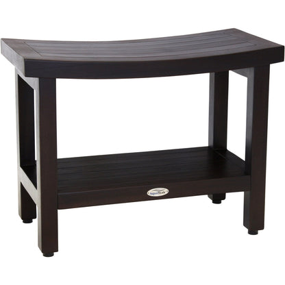 Banc de douche breveté en teck Sumba avec étagère