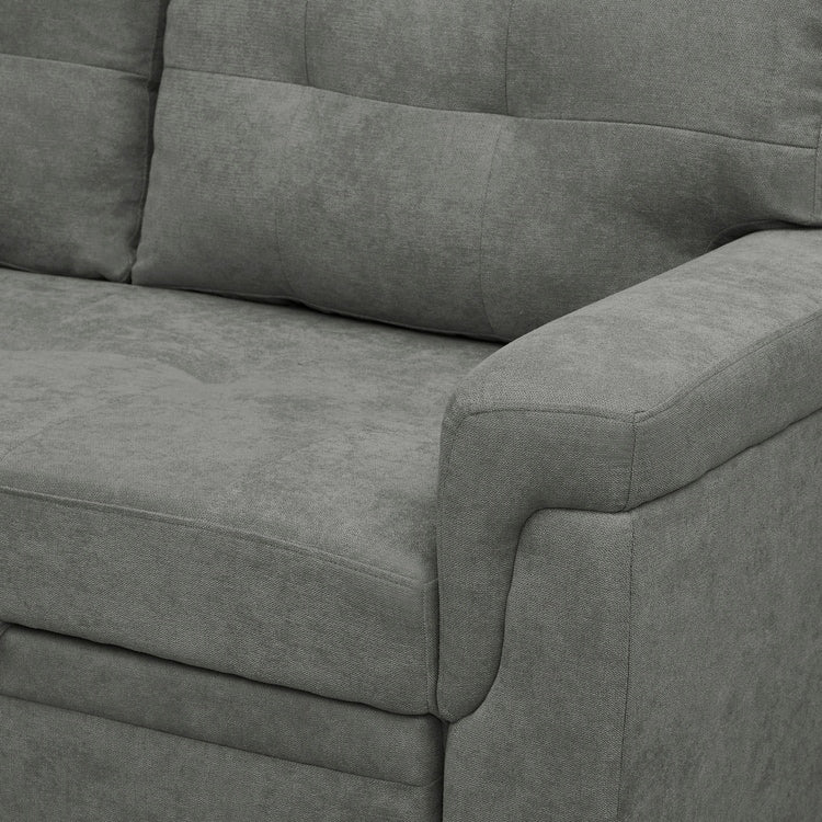 Canapé sectionnel réversible avec lit gigogne, méridienne avec rangement dissimulé, pieds durables,