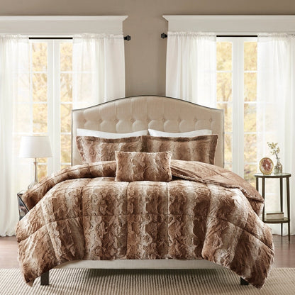 Madison Park Marselle Faux Fur Comforter Set