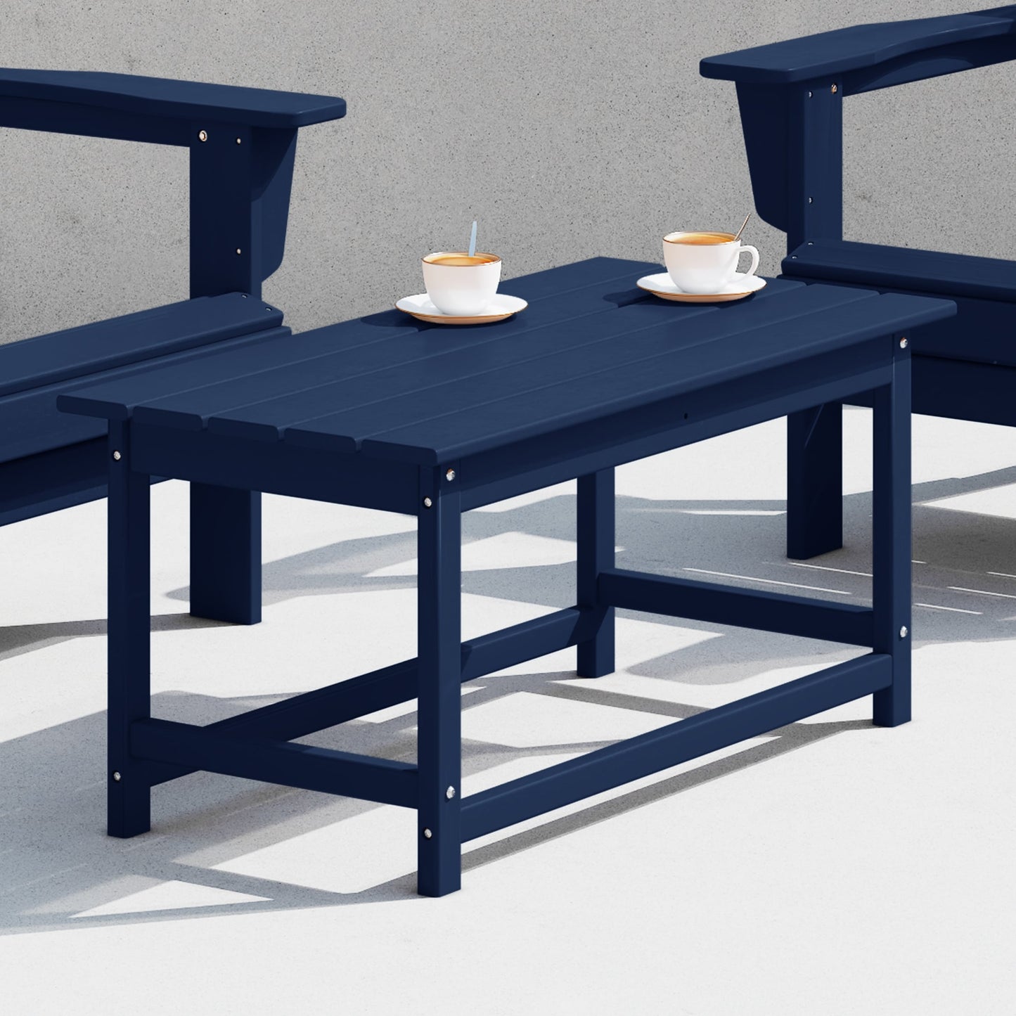 Polytrends Laguna Hdpe All Weather Outdoor Patio Rectangular Coffee Table