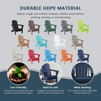 Chaises pliantes Adirondack Polytrends Laguna résistantes aux intempéries (lot de 2)